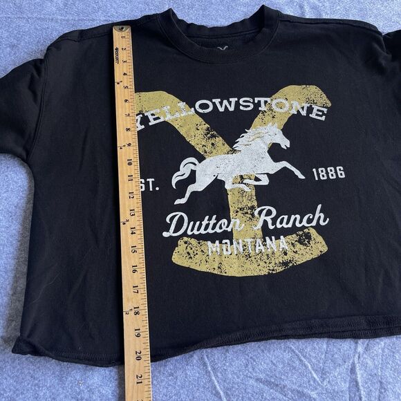 Yellowstone Sweater Womens Large Black Cropped Dutton Ranch TV Series - Picture 8 of 9